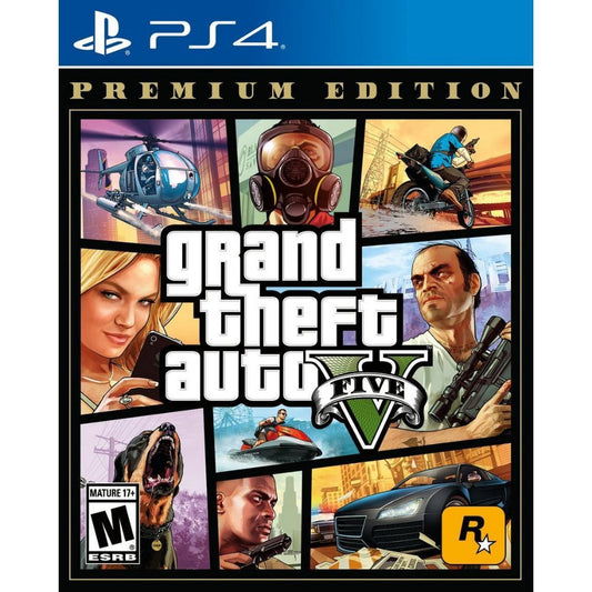 Grand Theft Auto V Premium Edition PS4 – GTA 5 + GTA Online + Criminal Enterprise Starter Pack, PlayStation 4 Game Disc, Open World Action Adventure
