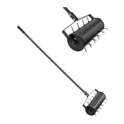 Rolling Lawn Aerator with 18- or 21-Inch Drum, 27 Spikes and Detachable Three-Section Handle
