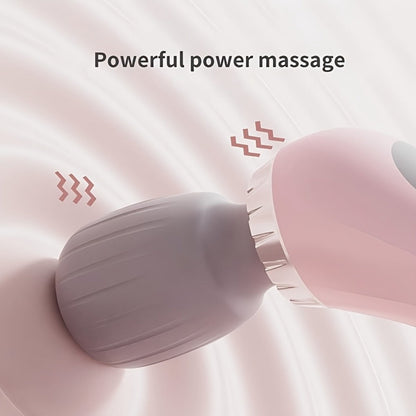 5-Speed USB Rechargeable Handheld Electric Massager Wand — Full Body Vibration Massage for Neck Back Shoulders Legs Waist Foot, Portable Cordless Relaxation Tool Gift for Women Men Athletes Seniors
