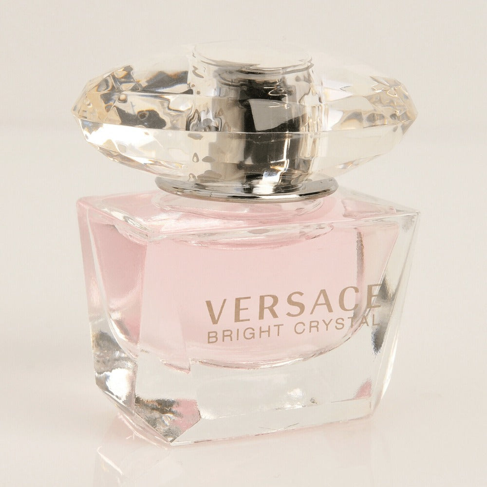 Versace Bright Crystal Eau de Toilette Mini Bottle Pair, Two 5ml Bottles with Faceted Clear Caps