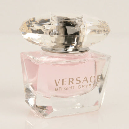 Versace Bright Crystal Eau de Toilette Mini Bottle Pair, Two 5ml Bottles with Faceted Clear Caps