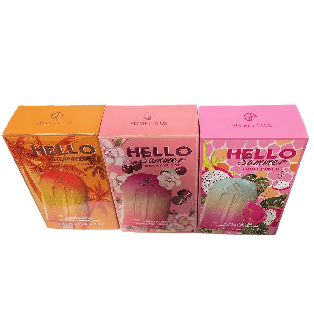 Perfume for Women in 3.38 oz Popsicle Bottle with Tropical-Fruit Profile and 2 Gradient Colors