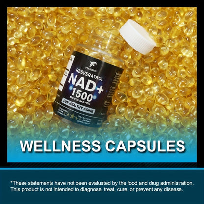 Dietary Supplement NAD+ Formula with Nicotinamide Riboside and Resveratrol Capsules, 120 Count
