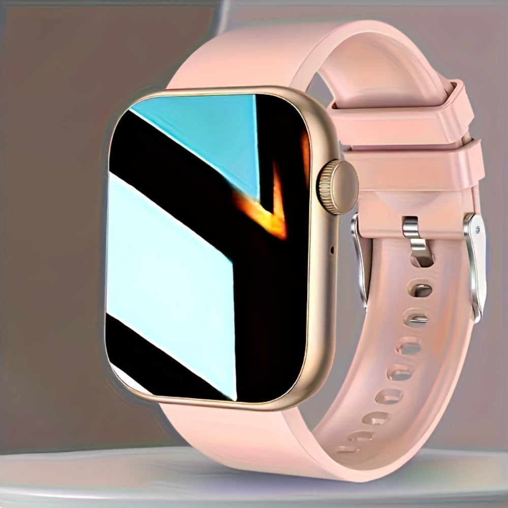 Smart Watch 1.83-Inch Edge-to-Edge Touch Display with Custom Faces, Calling and Black or Pink Bands