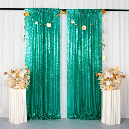 Sequin Backdrop Curtain for Party Wedding - 4x8ft Shimmering Glitter Curtain for Birthday Photo Booth Stage Decoration, Easy Hang, Multi-Color