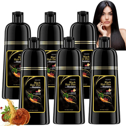 Natural Gray Hair Coverage Shampoo 6PCS Set 3-in-1 Darkening Formula – No Ammonia Color Restorer for Black & Brown Hair, Shampoo Conditioner & Color in One, 3.38oz Each for Men & Women