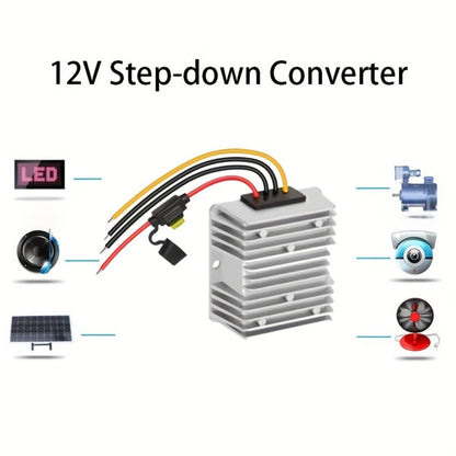 DC Step Down Converter 24V 36V 48V to 12V - High Efficiency Voltage Reducer, Durable Aluminum Housing, for RV, Solar Energy System, Automotive, Industrial Applications, 1pc & 2pcs Options