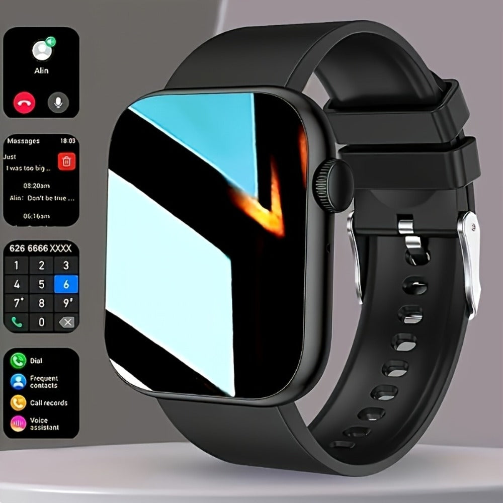 Smart Watch 1.83-Inch Edge-to-Edge Touch Display with Custom Faces, Calling and Black or Pink Bands