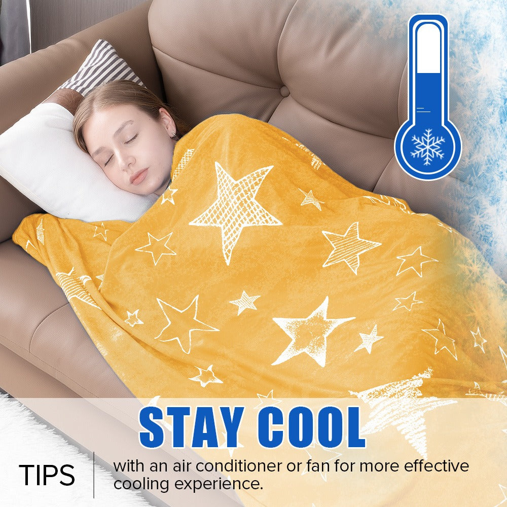 Patterned Double-Sided Summer Blanket with 69 Tie-Dye, Solid, Star and Snowflake Size Options