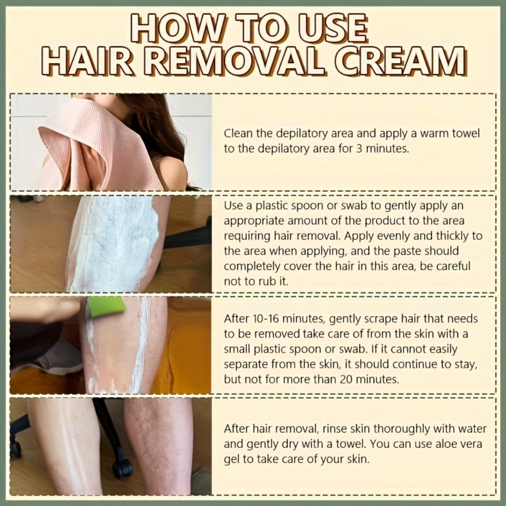 Hair Removal Cream ROZINO 100g Coconut and Squalane Tube with Carton for External Body Grooming