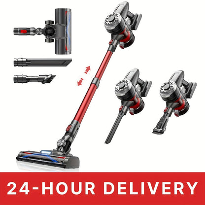 Cordless Vacuum Cleaner with Green Light Indicator, Brushless Motor Rechargeable Handheld Stick Vacuum for Home Car Carpet Pet Hair Hardwood Floor, 2L Dust Cup 45-Min Runtime Multi-Filter Portable Design
