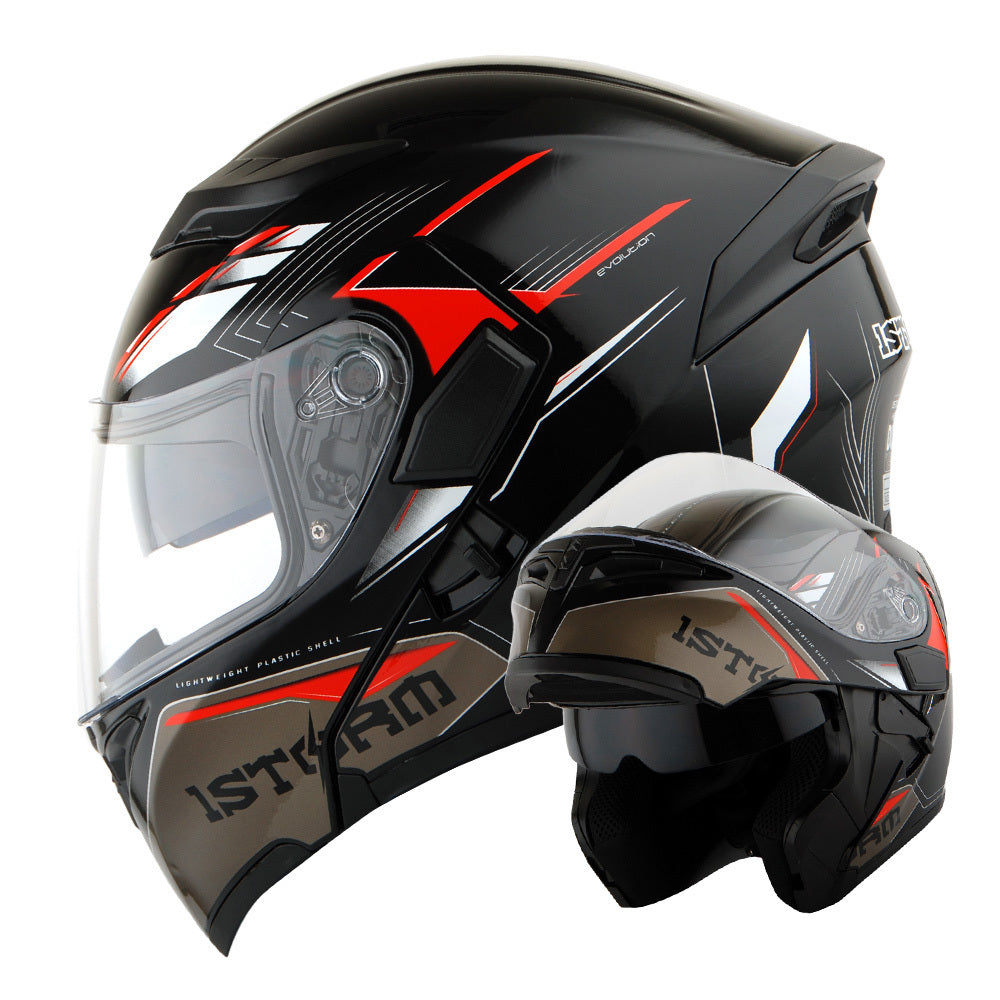 Motorcycle Modular Full Face Helmet Flip Up Dual Visor Inner Smoked Shield Lightweight Aerodynamic Thermoplastic Shell Removable Washable Interior for Men Women, Multiple Colors S M L XL