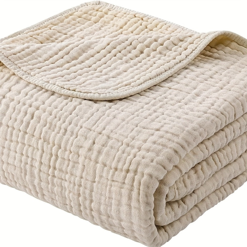 Morandi Cotton Muslin Blanket 6-Layer – Soft Gauze Throw for Couch & Bed, Lightweight Breathable All Season, Machine Washable, 6 Colors