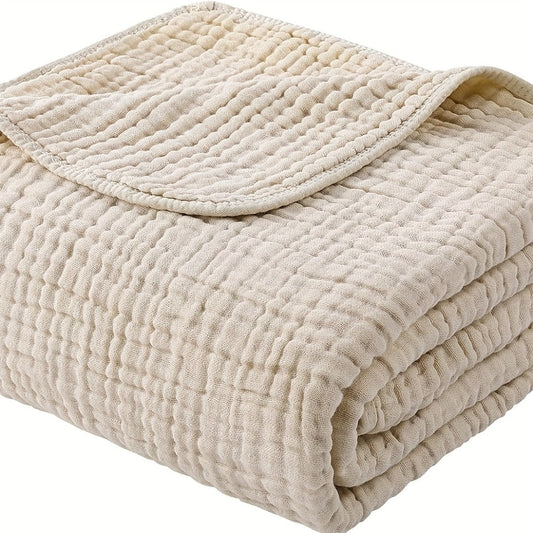 Morandi Cotton Muslin Blanket 6-Layer – Soft Gauze Throw for Couch & Bed, Lightweight Breathable All Season, Machine Washable, 6 Colors