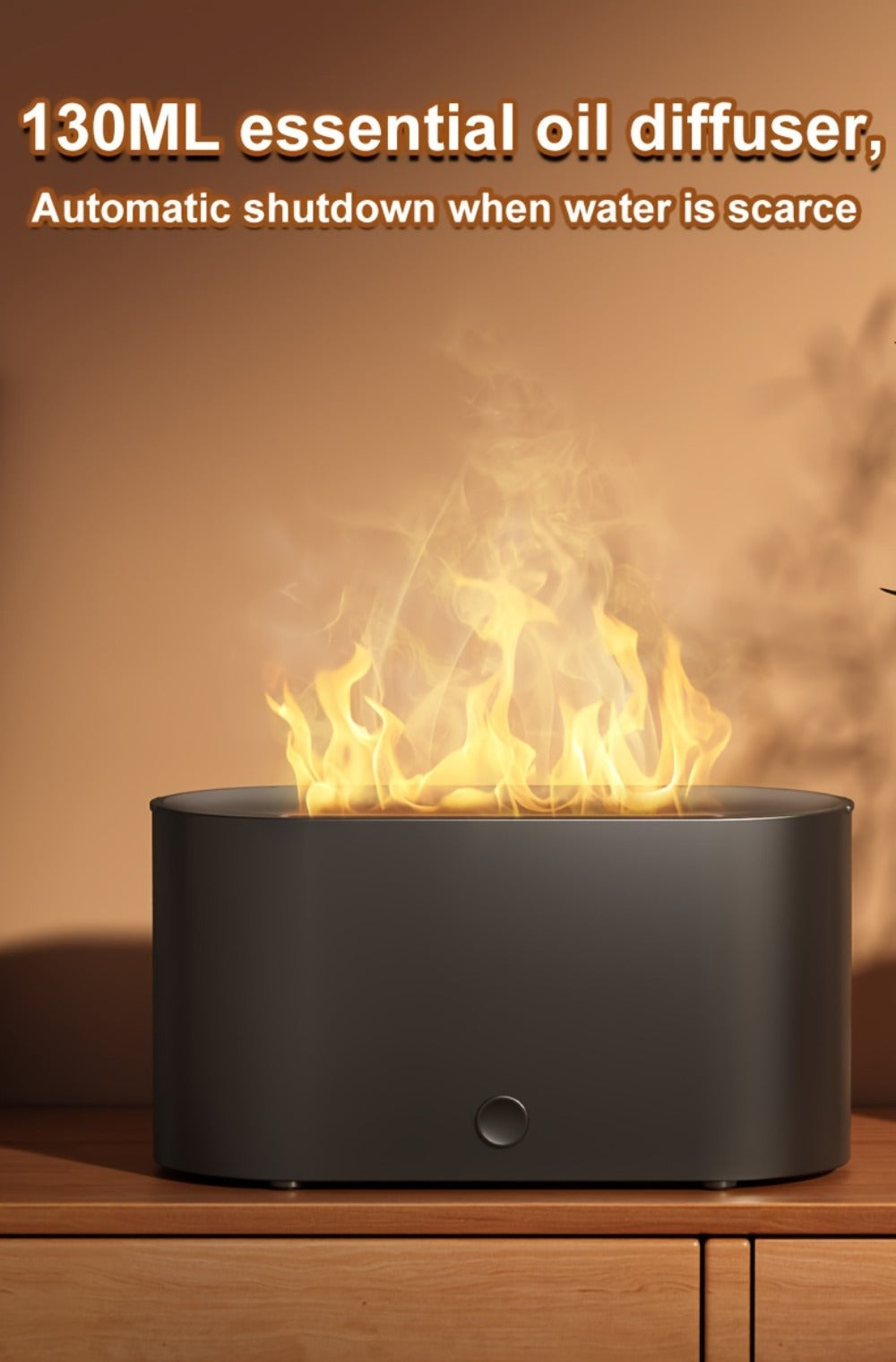Humidifier Mini Flame-Effect USB Diffuser with Three Mist Levels and One, Two or Three-Piece Sets