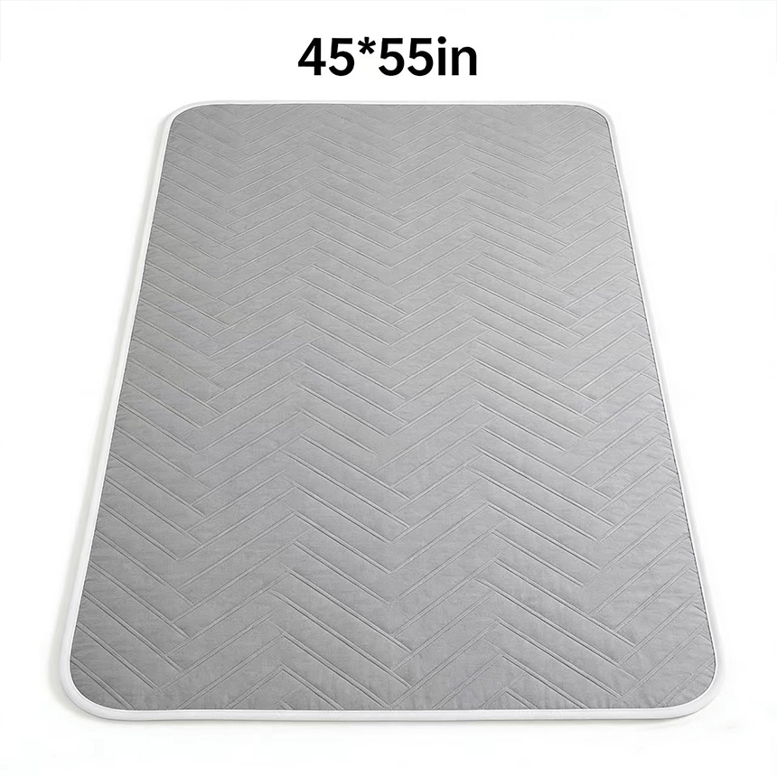 Gray Flat Mattress Protector Pad in Twin, Full, Queen or King Dimension-Labeled Checkout Options
