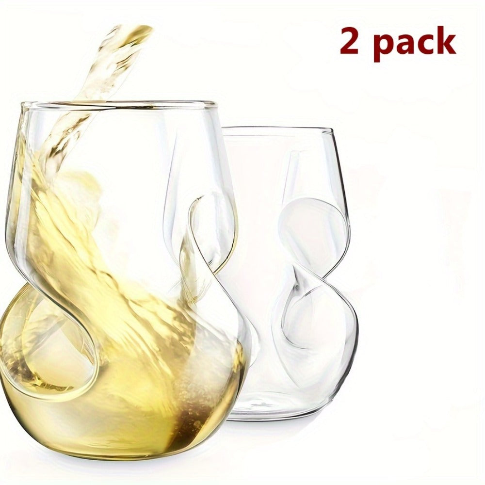 Twist Cocktail Glass Drinkware Set, 400ml Curved Cups in 2, 4 or 6-Piece Options for Home Bar and Table Service