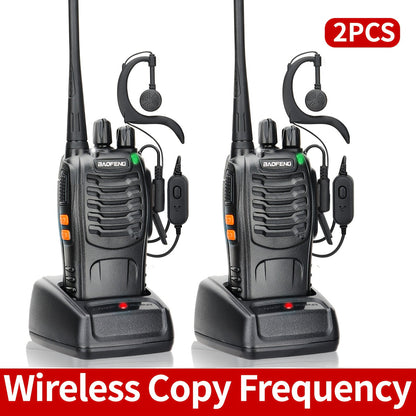 Baofeng Long Range Walkie Talkies for Adults with Earpieces 16 Channel Rechargeable Two Way Radio VOX Flashlight for Camping Hiking Skiing Cruise Family Adventure Available in 1 2 4 6 8 10 Pack