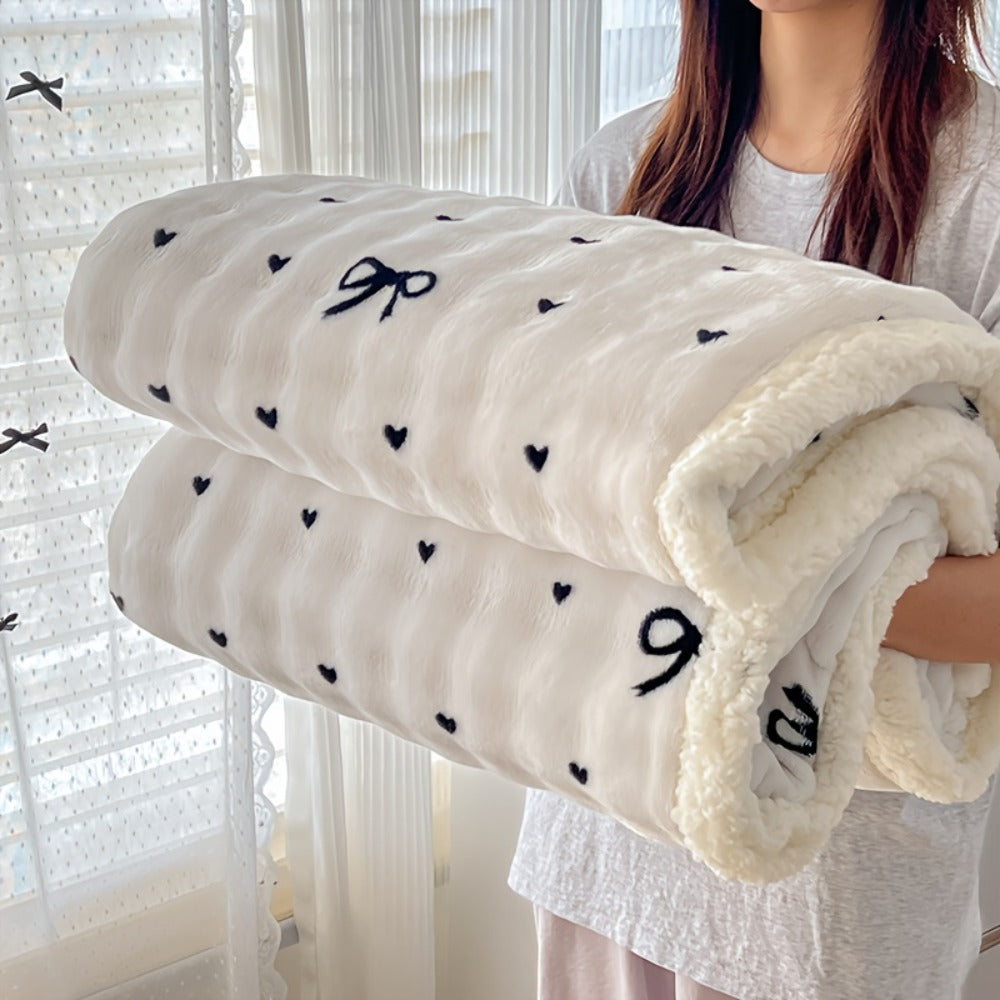400-450 GSM Flannel Blanket with Plush-Look Lining, 16 Pattern Choices and Four Size Labels