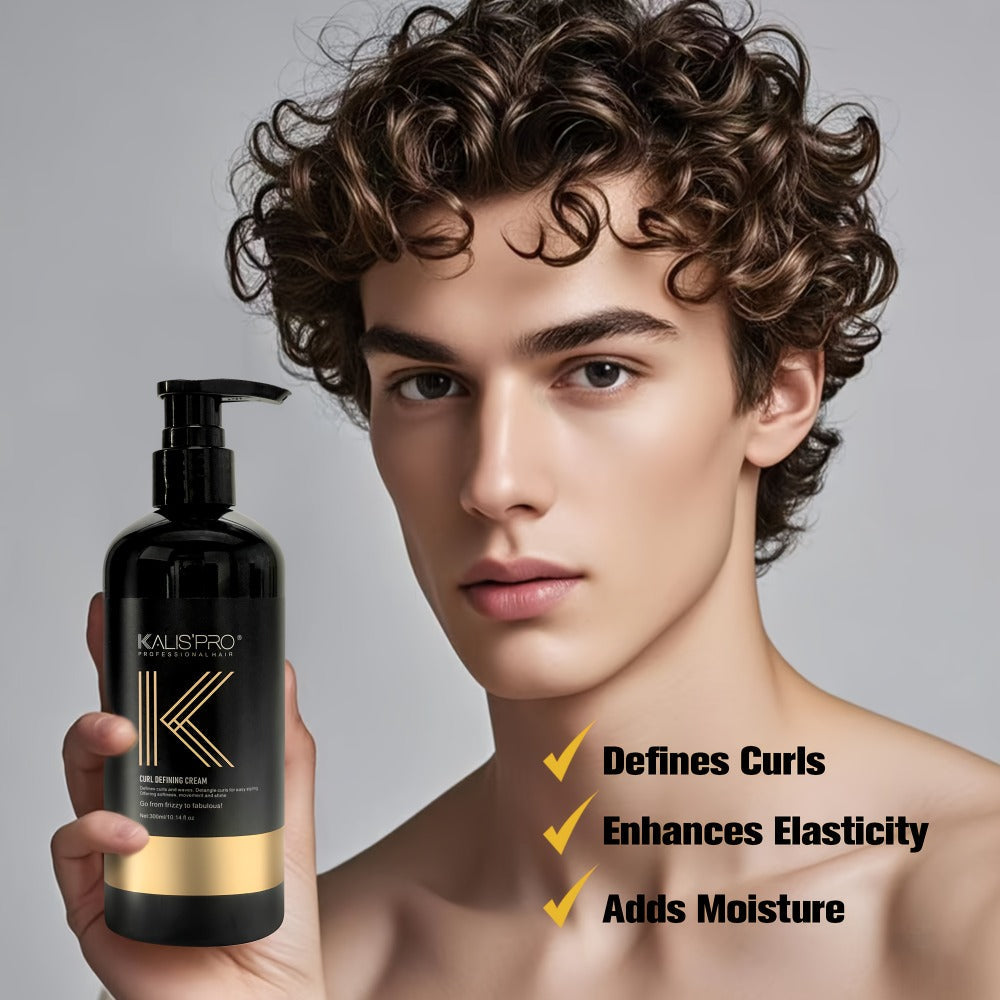 Men's Curl Cream Sulfate-Free 10.14oz - Frizz Control Styling Cream for Wavy & Curly Hair | Controlled Hold, Boosts Shine & Hydration | No Sticky Residue | Curly Guy Method Approved