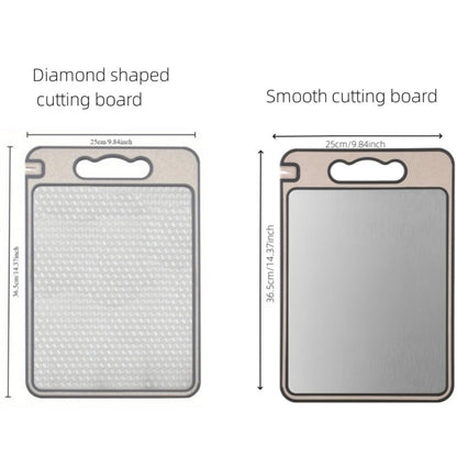 Stainless-Steel-Labeled Cutting Board with Handle and Diamond-Mesh or Smooth Surface Options