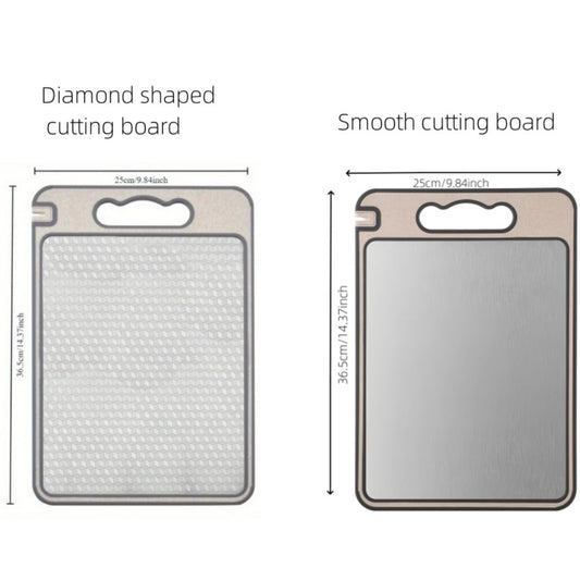 Stainless Steel Cutting Board Double Sided with Diamond Mesh & Smooth Surface - Scratch-Resistant, Non-Slip, Dishwasher Safe Kitchen Chopping Board for Meat, Vegetables & Holiday Meals