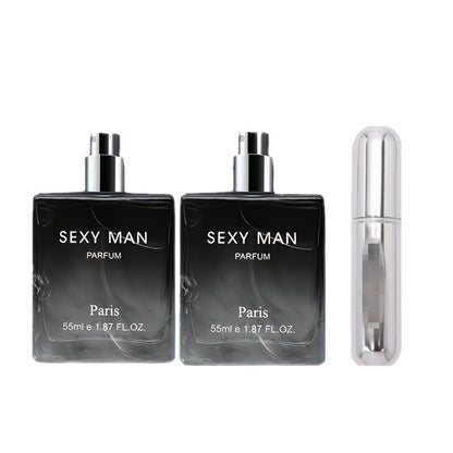 Cologne Spray for Men SEXY MAN Two-Bottle Set with 7054A and 7054B Color Options and Gift Vial
