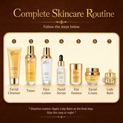 Skincare Set with Beautyluress Label, 9 Collagen and Hyaluronic Acid Cleanser Serum and Cream Items