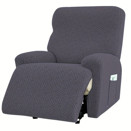 Stretch Recliner Slipcover with Pocket | All-Season 95% Polyester Spandex, All-in-One Recliner Chair Cover, Removable Washable Soft, Living Room Home Decor, 9 Colors
