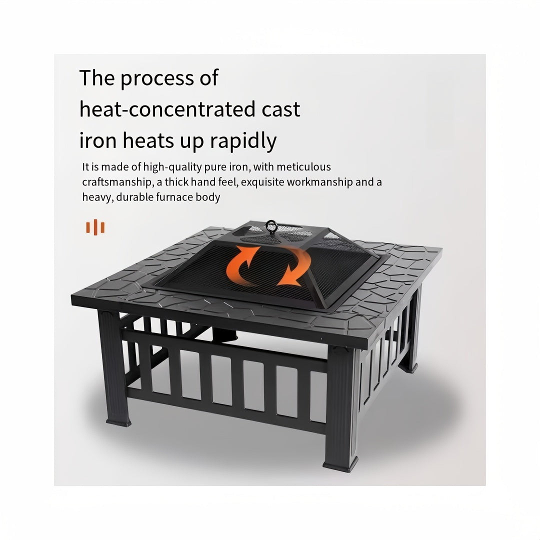 Fire Pit with Grill for Garden, Patio and Yard Use, with the Listed Configuration, for Everyday Use and Organized Storage