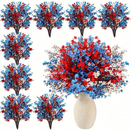 Artificial Flowers 4th of July Patriotic – 15pcs Real Touch Fake Flowers for Independence Day Home Decor, Floral Arrangements, Table Centerpieces & Holiday Decoration