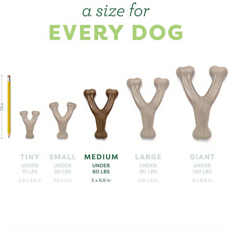 Dog Toy Bacon-Flavored Brown Chew Bone for Solo Chew and Interactive Play with Dogs or Cats