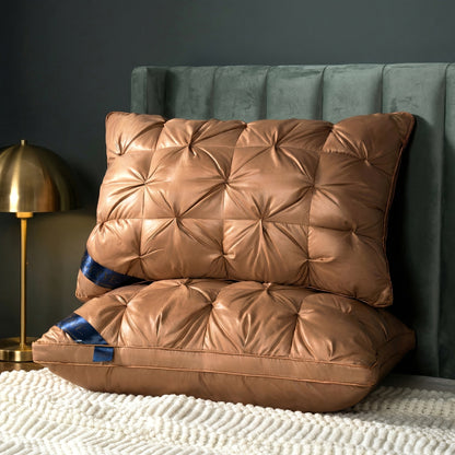Two-Piece Bed Pillow Set in Six Colors and Queen or King Checkout Sizes for Bedroom Use for Home and Everyday Use