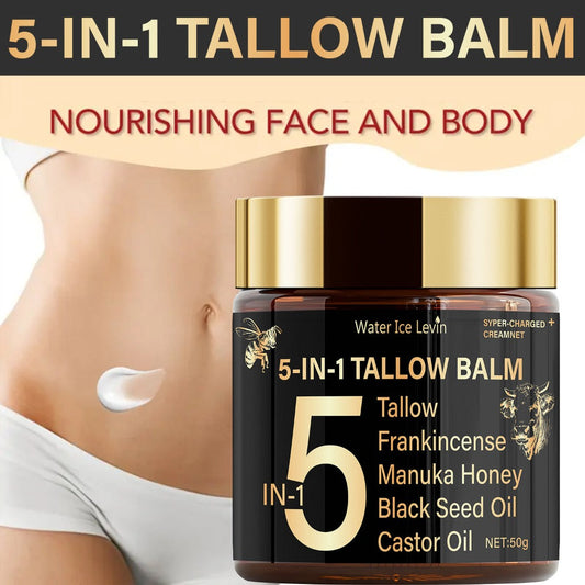 Beef Tallow Moisturizing Cream with Honey & Castor Oil - Deep Hydration Face & Body Cream - Lightweight Skin Nourishing Lotion for Dry Skin - Triple Nourishment Complexion Improving Moisturizer