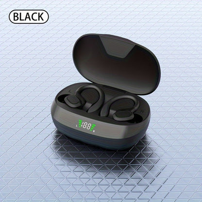 Wireless Earbuds Bluetooth 5.4 Open-Ear Sport Hooks with 24-Hour Playtime and LED Case for Running