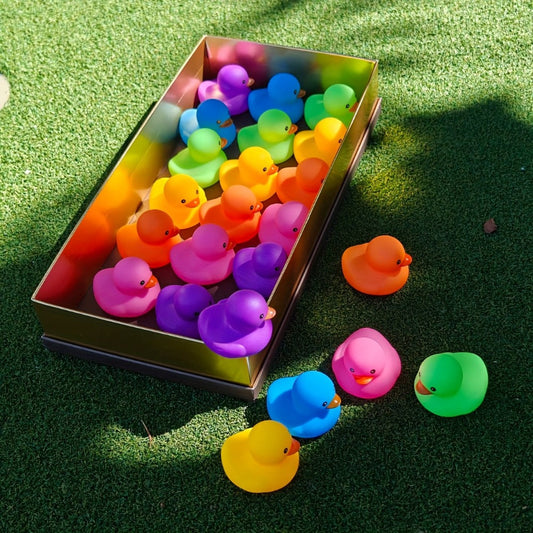 36Pcs Rainbow Rubber Ducks Bulk Pack – Colorful Mini Bath Toys for Pool Party, Holiday Decor & Kids Gift