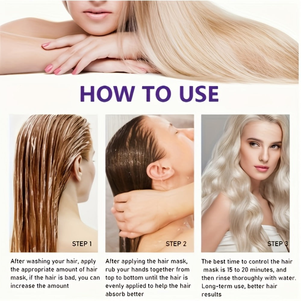 Three-Piece Purple Hair Care Set with Shampoo, Conditioner and Coordinated Argan Oil Bottle