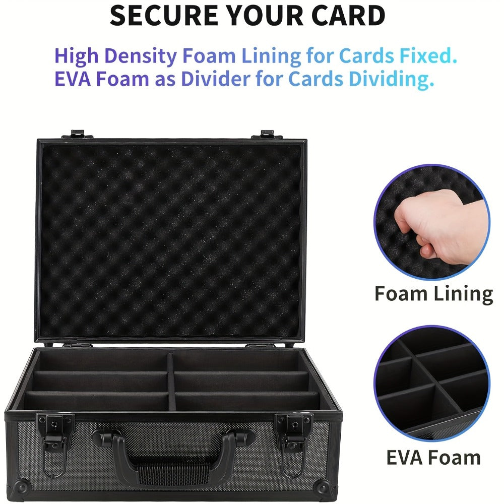 Two-Piece Hard Carrying Case Set for Trading Card Holders with Foam Dividers and Pictured Lock Hardware