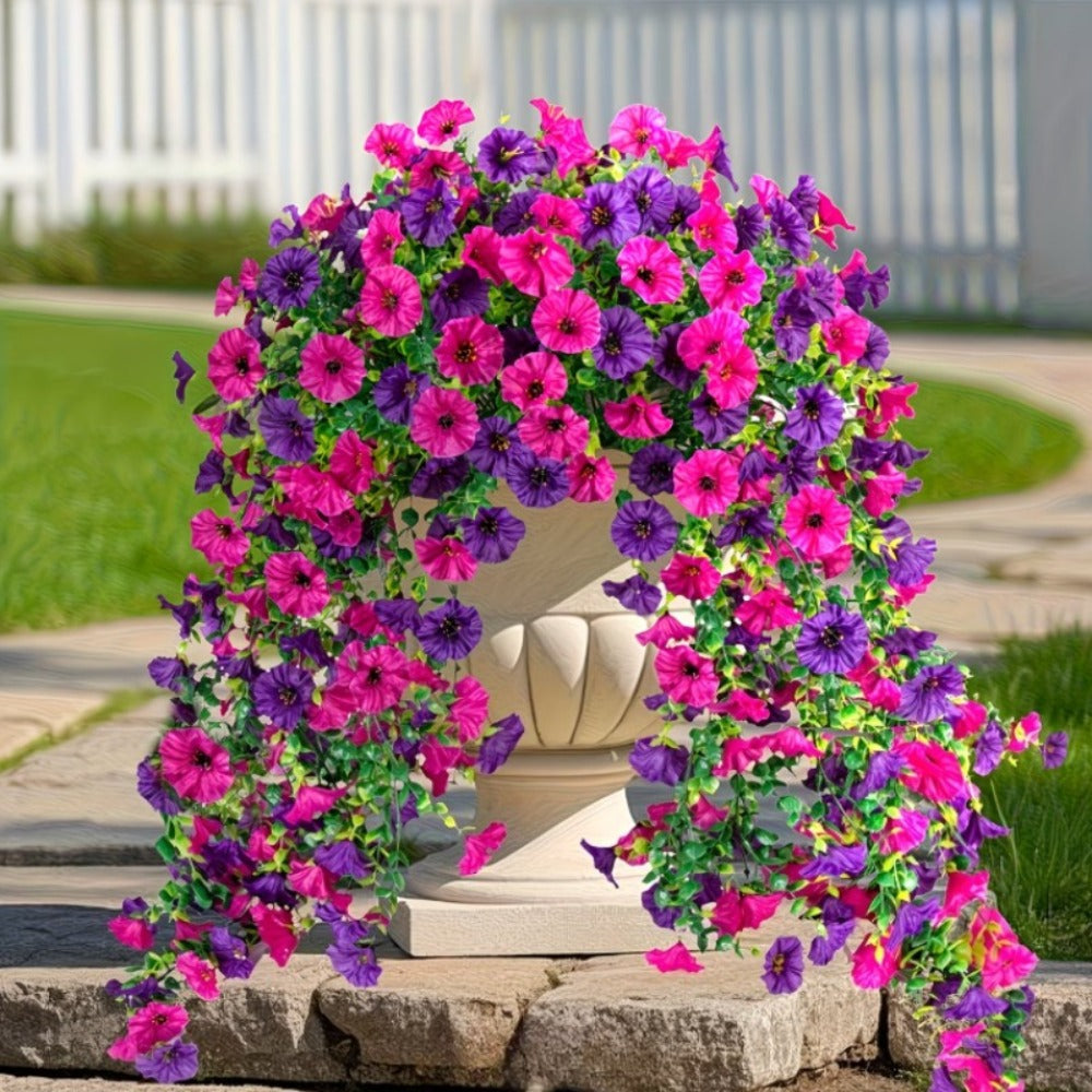 Three-Piece Artificial Rose Vine Garland with 216 Listed Flowers in Twelve Exact Color Combinations