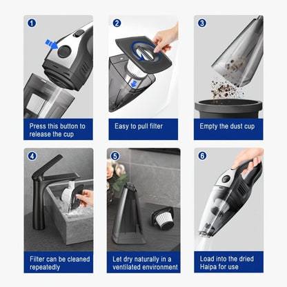 Handheld Vacuum Cleaner with 5KPa Suction, Rechargeable Battery, Crevice Tool and Six Color Bundles