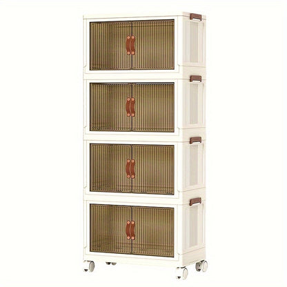 Lidded Rolling Storage Bin System in Seven Two-, Three-, Four- or Five-Tier Configurations