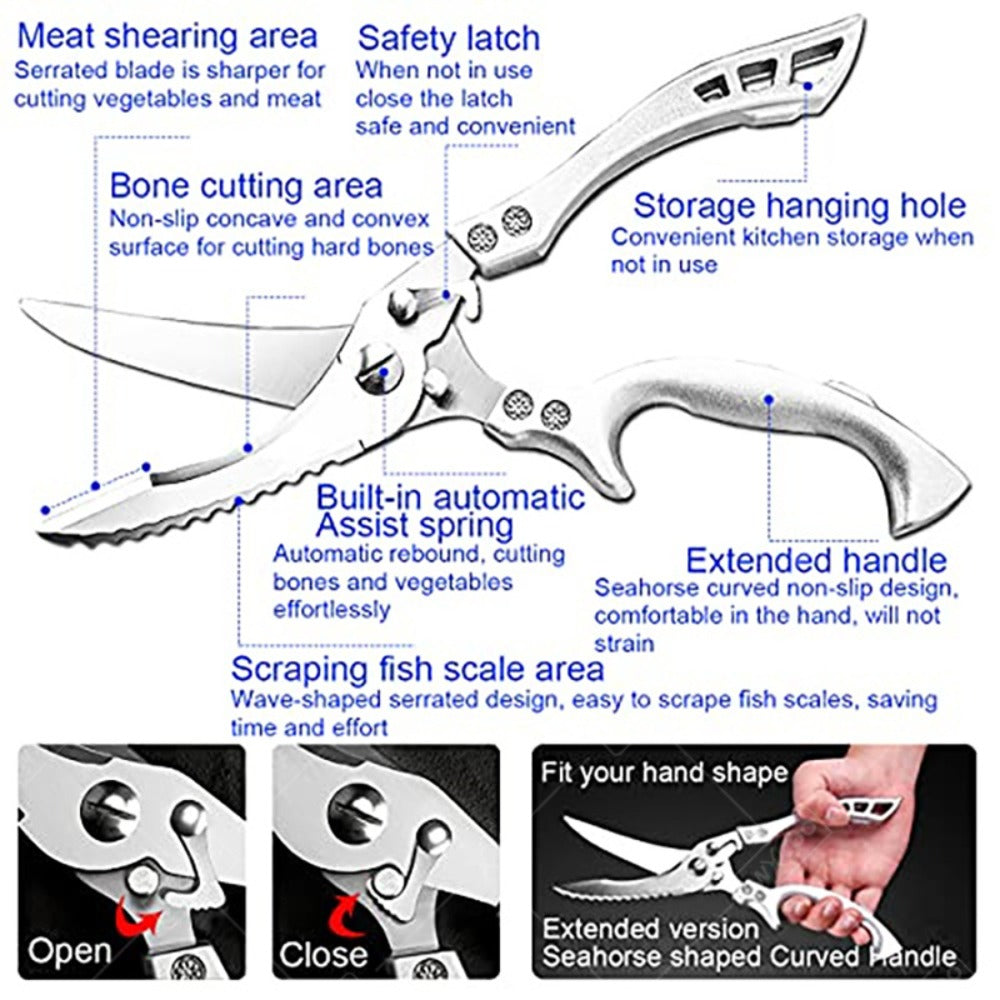 Chef Knife Set 8 PCS Professional Kitchen Knives - Stainless Steel Forged Blade, Boning Knife, Butcher Knife & Kitchen Scissors, Ultra-Sharp Full Tang Design