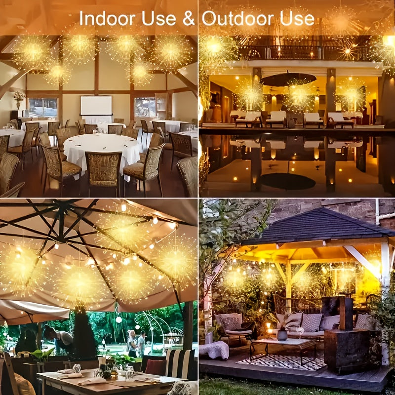 Solar Starburst Firework Light Set with 240, 360 or 450 LEDs, Remote and Eight Lighting Modes