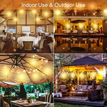 Solar Starburst Firework Light Set with 240, 360 or 450 LEDs, Remote and Eight Lighting Modes