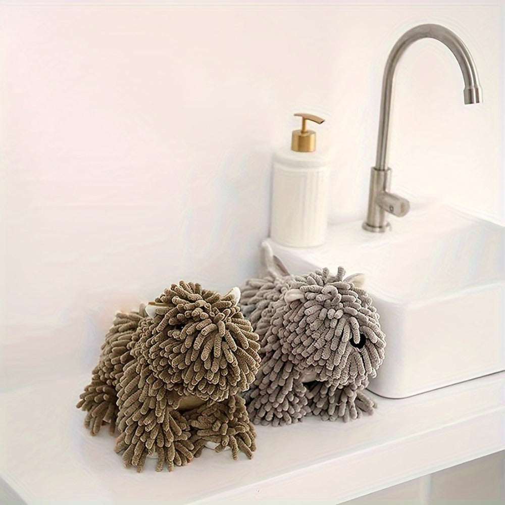 Puppy-Print Microfiber-Style Kitchen Towels in Blue, Gray, Pink or Brown Checkout Colors for Home and Everyday Use