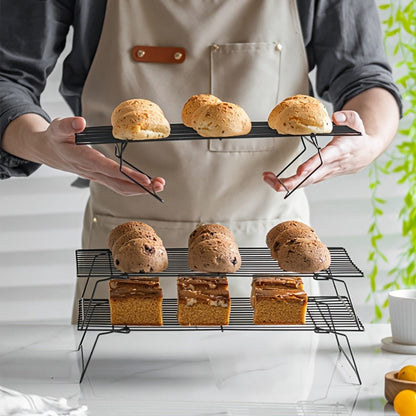 Foldable Cooling Rack Set – Stackable Oven Cookie Cake Drying Rack with Free Baking Tools (Silicone Spatula, Egg Beater, Tongs, Brush) | 3/4/5 Tier Options for Kitchen, Camping & Holiday Baking