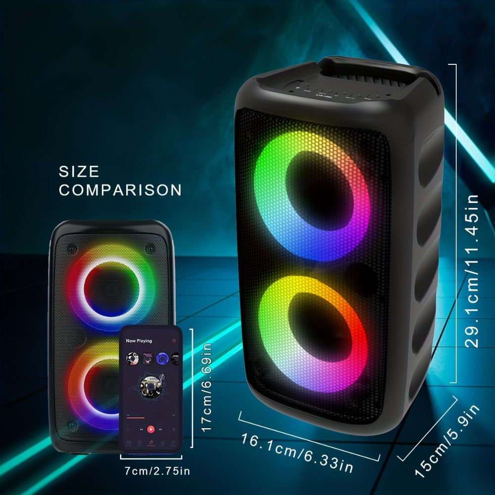 Portable Bluetooth Speaker KTS-1265 with Dual Drivers, RGB, 2400mAh, USB-C and About 4 Hours Playback
