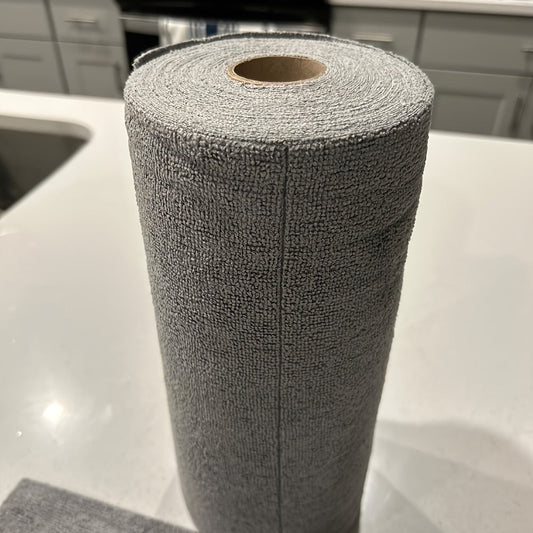 Microfiber Cleaning Cloths Reusable Paper Towel Roll Replacement – Washable Absorbent Tear-Away Dishcloths for Kitchen, Bathroom & Car | Eco-Friendly Rags 50 or 100 Pack, 12x12 Inch