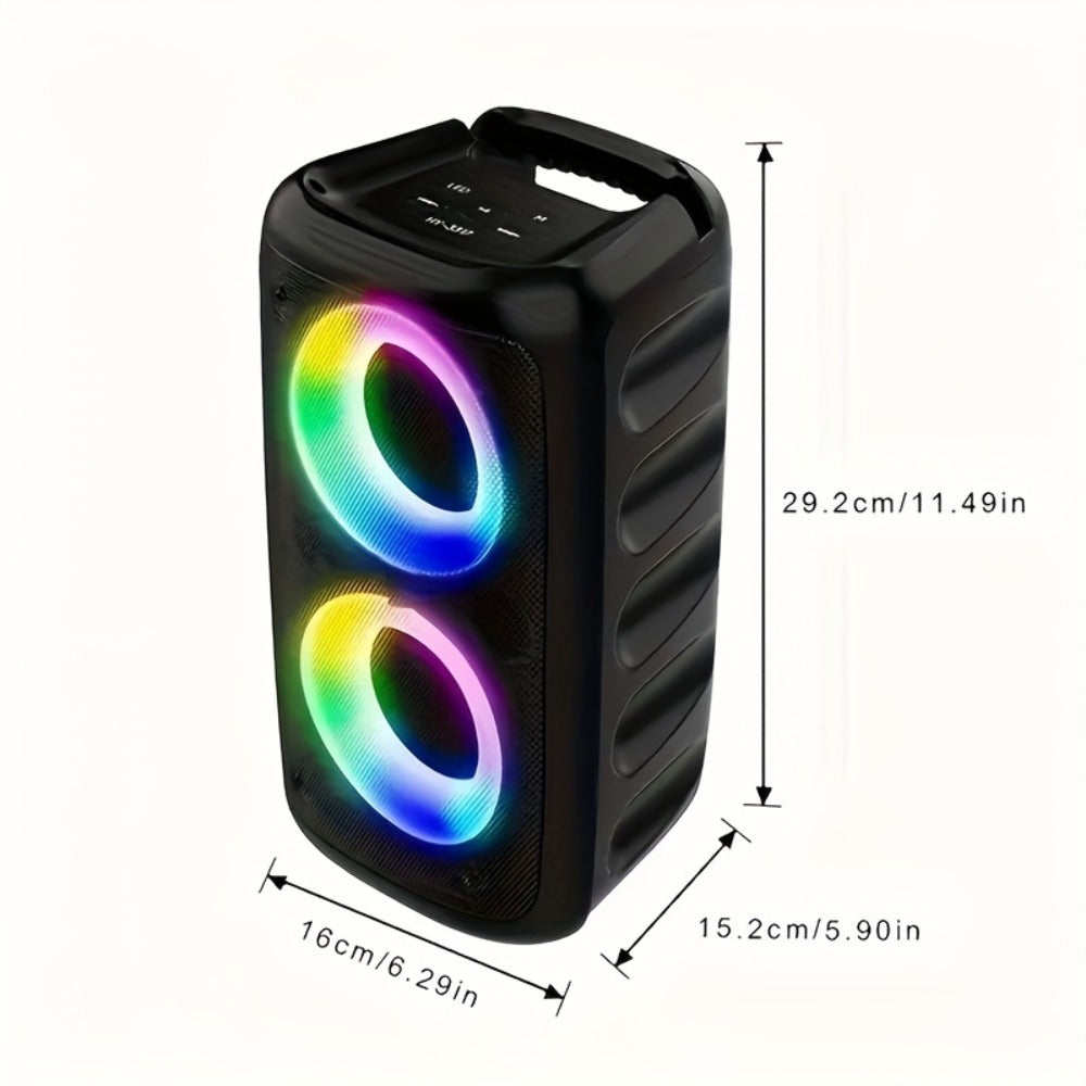 Outdoor LED Bluetooth Speaker with Microphone Large Stereo PA System Wireless Portable Speaker for Square Dancing Park Performances Stage Events Parties Singing Rechargeable Battery
