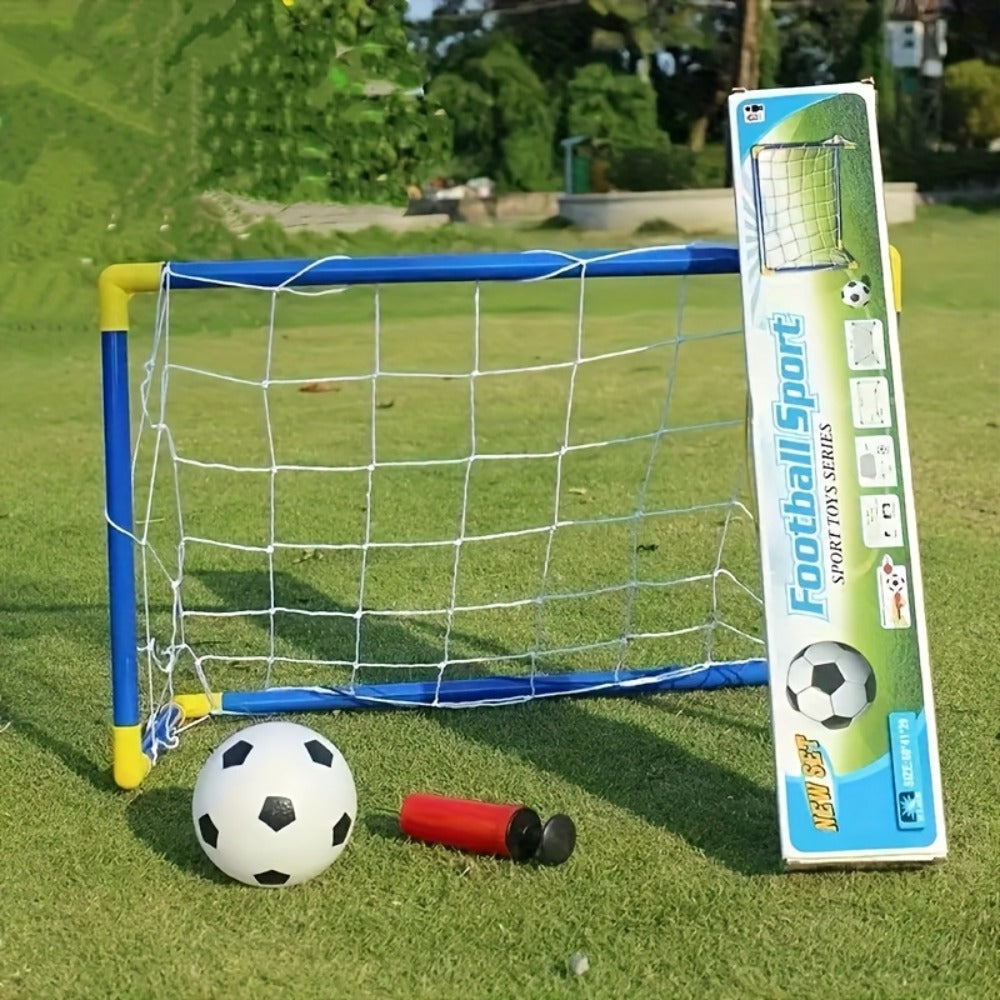 Kids Youth Football Goal Set, 2pcs Portable Easy-Assemble Soccer Goals for Indoor & Outdoor Play